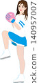 Simple, realistic illustrations of girls with no background. Themes include events and scenes. First pitch ceremony woman in a miniskirt 02 140957007