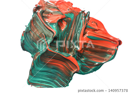 abstract fluid sculpture flowing and merging in neutral background with red and green tones, side view, dynamic and artistic, for art and abstract art contexts. abstract fluid sculpture flowing and merging in neutral background with red and green tones, side view, dynamic and artistic, for art and abstract art contexts. 140957378