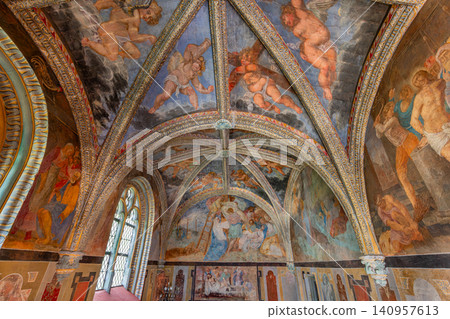 Villesavin chapel frescoes, Loire valley, France Villesavin chapel frescoes, Loire valley, France 140957613