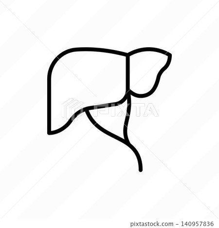 Liver, internal organ, hepatitis awareness thin line icon. Vector illustration. Liver, internal organ, hepatitis awareness thin line icon. Vector illustration. 140957836