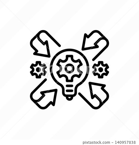 Mechanical engineering thin line icon, engineering innovation, industrial design. Vector illustration. Mechanical engineering thin line icon, engineering innovation, industrial design. Vector illustration. 140957838