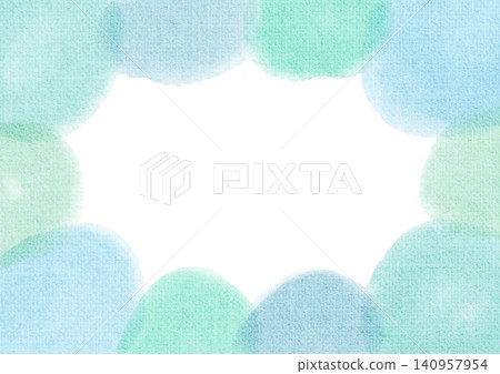 A watercolor frame in light blue and green, evoking the refreshing feeling of early summer. A watercolor frame in light blue and green, evoking the refreshing feeling of early summer. 140957954