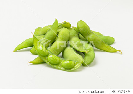 Edamame in a small portion on a white background. Edamame in a small portion on a white background. 140957989