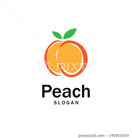 Natural Fresh Peach Illustration Design Natural Fresh Peach Illustration Design 140958303