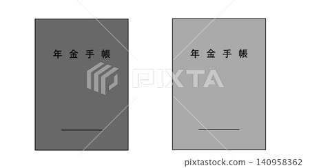 A monochrome illustration of a pension book, simply rendered in grayscale. A monochrome illustration of a pension book, simply rendered in grayscale. 140958362