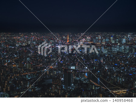 東京鐵塔和東京夜景 東京鐵塔和東京夜景 140958468