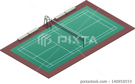 Isometric badminton court vector illustration Isometric badminton court vector illustration 140958553