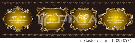 A luxurious and elegant frame set, decorative border, decorative design, refined finish, gold, gradation A luxurious and elegant frame set, decorative border, decorative design, refined finish, gold, gradation 140958574