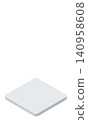 White background square isometric pedestal. Simple vector background suitable for product displays and presentations. 140958608