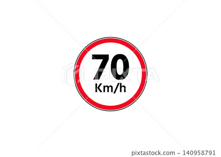 70 Kmh Speed Limit Sign Icon For Traffic And Road Safety Regulation Symbol 70 Kmh Speed Limit Sign Icon For Traffic And Road Safety Regulation Symbol 140958791