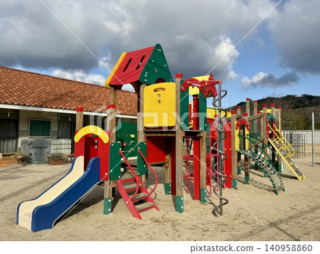 Colorful slides and colorful playground equipment Colorful slides and colorful playground equipment 140958860