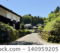 迷人的鄉村景色：福井的春天，奧越前縣的村莊，鄉村風景 140959205