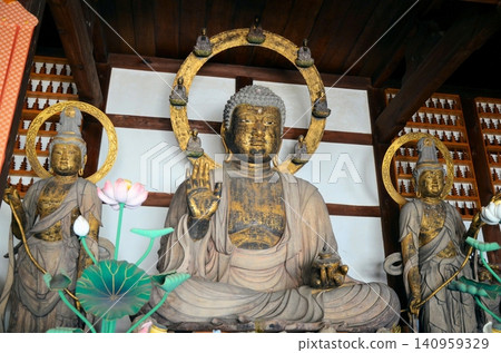 Kakurinji Temple, Shin-Yakushido Hall, Yakushi Triad Statues Kakurinji Temple, Shin-Yakushido Hall, Yakushi Triad Statues 140959329