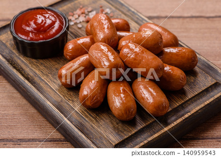 Chicken or pork grilling sausages with garlic, salt, and spices. Grilling sausages Chicken or pork grilling sausages with garlic, salt, and spices. Grilling sausages 140959543