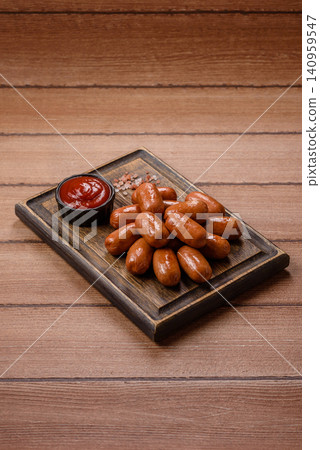 Chicken or pork grilling sausages with garlic, salt, and spices. Grilling sausages Chicken or pork grilling sausages with garlic, salt, and spices. Grilling sausages 140959547