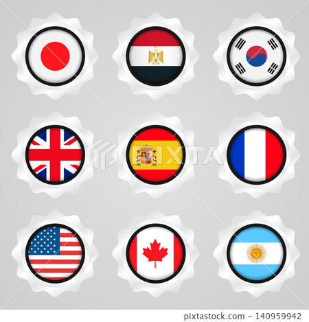 Flags Emblem Collection for Sports Competition and International Events Flags Emblem Collection for Sports Competition and International Events 140959942