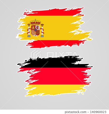 Spain and Germany Grunge Brush Flag Background Abstract Spain and Germany Grunge Brush Flag Background Abstract 140960023