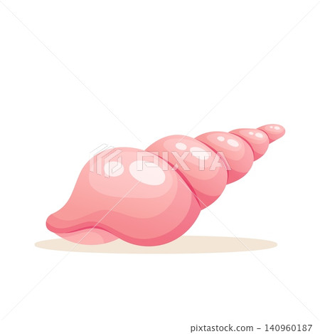 Vector illustration of a pink spiral shaped shell Vector illustration of a pink spiral shaped shell 140960187