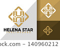 Letter H Star Logo Logos Design Element Stock Vector Illustration 140960212