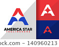 Letter A America Star Logo Logos Design Element Stock Vector Illustration 140960213