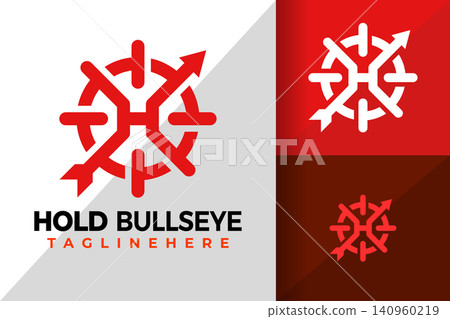 Letter H Bullseye Logo Logos Design Element Stock Vector Illustration 140960219