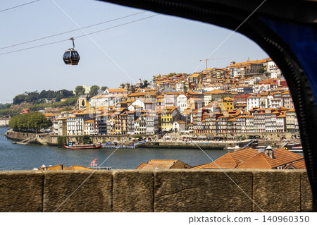 Views of Porto With Houses and Cable Car by the River Views of Porto With Houses and Cable Car by the River 140960350