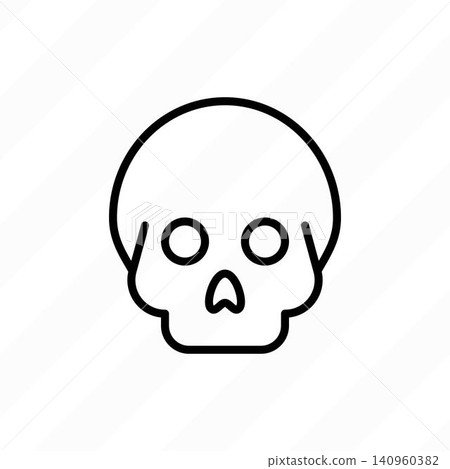 Skull, human anatomy thin line icon. Facial bones, skeleton vector illustration. Skull, human anatomy thin line icon. Facial bones, skeleton vector illustration. 140960382
