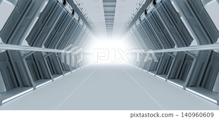 Futuristic corridor with bright light Futuristic corridor with bright light 140960609