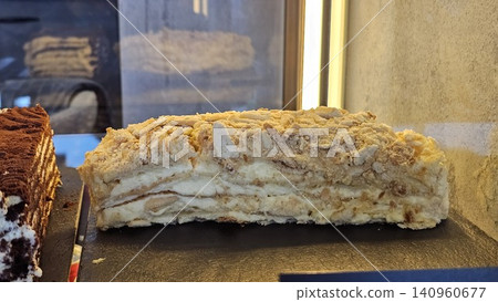Vanilla Slice: A creamy vanilla custard slice with a crisp pastry crust, a popular dessert in Australia Vanilla Slice: A creamy vanilla custard slice with a crisp pastry crust, a popular dessert in Australia 140960677