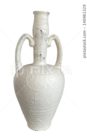 Ancient Style White Amphora Ceramic Vase 140961329