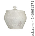 Coarse White Clay Pot with Lid 140961371