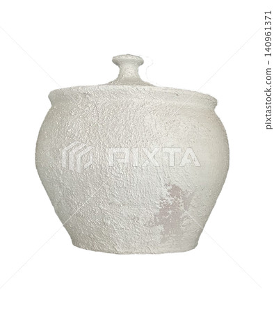 Coarse White Clay Pot with Lid Coarse White Clay Pot with Lid 140961371