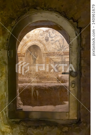 Ancient Roman burial chamber in early Christian necropolis Pecs Ancient Roman burial chamber in early Christian necropolis Pecs 140961679