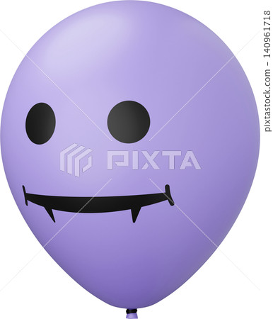 Funny Halloween balloon. White balloon with vampire face. 3d rendered illustration Funny Halloween balloon. White balloon with vampire face. 3d rendered illustration 140961718