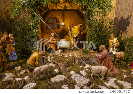 Christ birth nativity scene at Strahovske nadvori, Prague Christ birth nativity scene at Strahovske nadvori, Prague 140961737