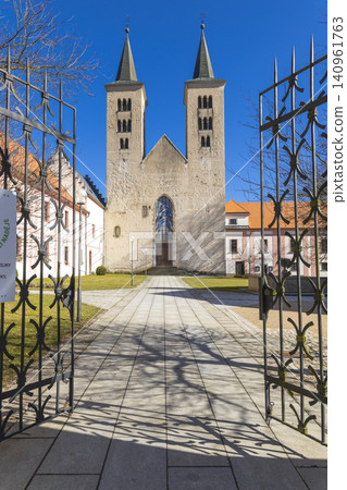 Milevsko Abbey church building in Jihocesky kraj Czechia Milevsko Abbey church building in Jihocesky kraj Czechia 140961763