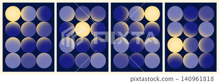 Abstract Poster with Circle Pattern and One Luminous Orb, Smooth Gradient Geometric Composition Abstract Poster with Circle Pattern and One Luminous Orb, Smooth Gradient Geometric Composition 140961818