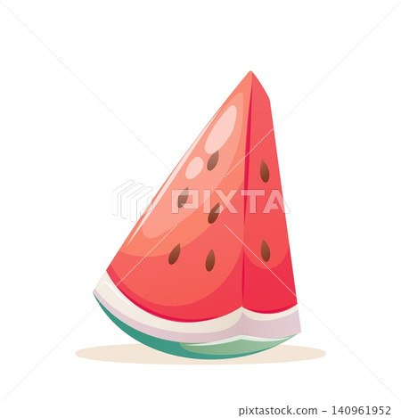 A vector illustration of a juicy slice of watermelon A vector illustration of a juicy slice of watermelon 140961952