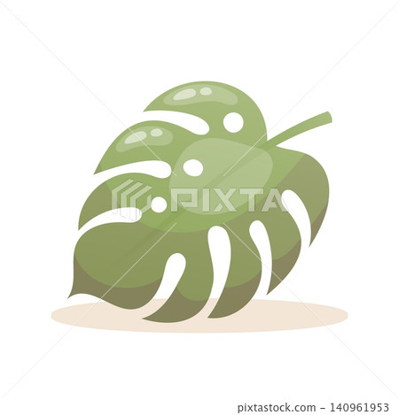 Vector illustration of a tropical monstera leaf Vector illustration of a tropical monstera leaf 140961953