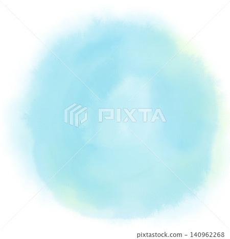 A light blue, moon-like circular illustration painted in watercolor. A light blue, moon-like circular illustration painted in watercolor. 140962268
