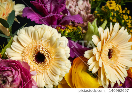 Beautiful fresh bouquet as background, closeup. Floral decor Beautiful fresh bouquet as background, closeup. Floral decor 140962697