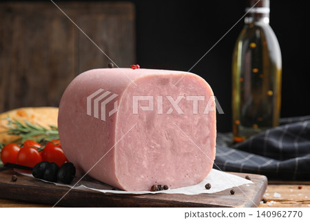 Piece of tasty fresh ham on table Piece of tasty fresh ham on table 140962770