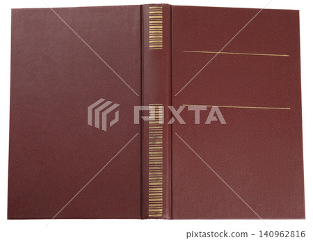 Open old hardcover book isolated on white, top view Open old hardcover book isolated on white, top view 140962816