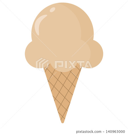 Beige Pastel Ice Cream Cone Vector Illustration Beige Pastel Ice Cream Cone Vector Illustration 140963000