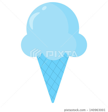 Cyan Blue Pastel Ice Cream Cone Vector Cyan Blue Pastel Ice Cream Cone Vector 140963001