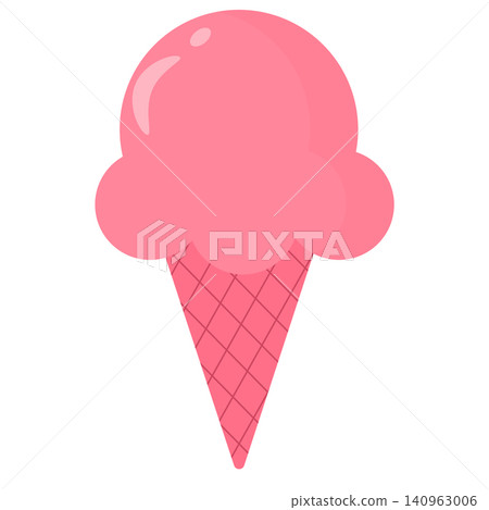 Magenta Pastel Ice Cream Cone Vector 140963006
