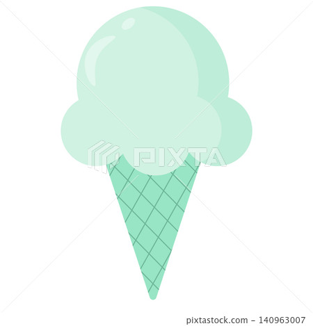 Mint Green Pastel Ice Cream Cone Vector Mint Green Pastel Ice Cream Cone Vector 140963007