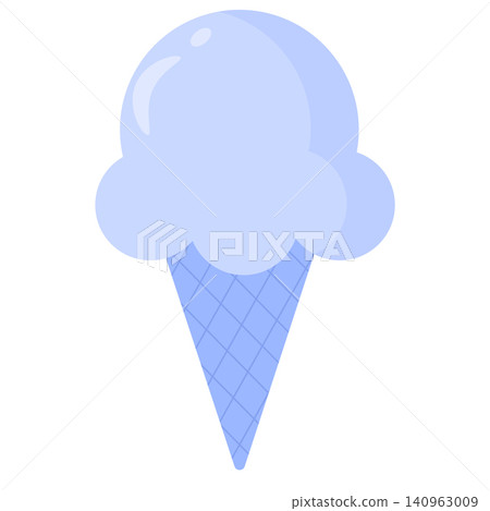 Periwinkle Blue Pastel Ice Cream Cone Vector Periwinkle Blue Pastel Ice Cream Cone Vector 140963009