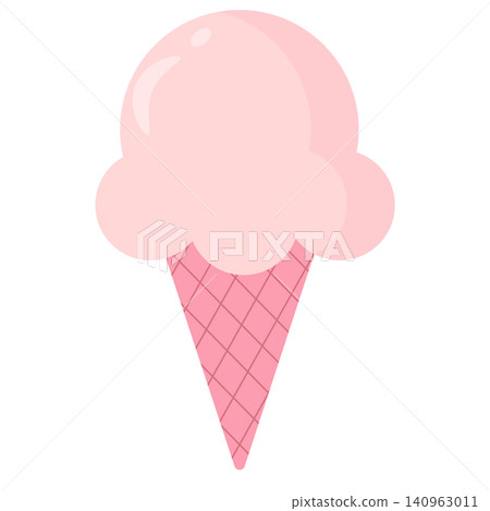 Pink Pastel Ice Cream Cone Vector Illustration Pink Pastel Ice Cream Cone Vector Illustration 140963011