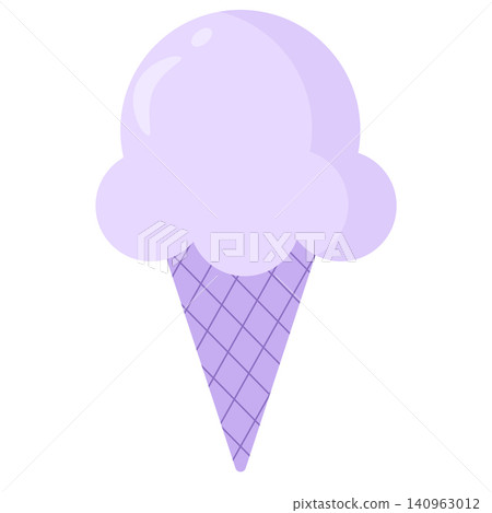 Purple Pastel Ice Cream Cone Vector Illustration Purple Pastel Ice Cream Cone Vector Illustration 140963012